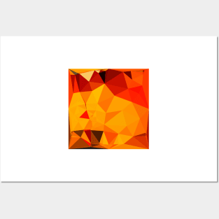 Cadmium Yellow Abstract Low Polygon Background Posters and Art